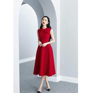 Đầm Dự Tiệc ⚡️FREESHIP⚡️ Dáng Xòe  Cổ Tròn Nhún Ngực