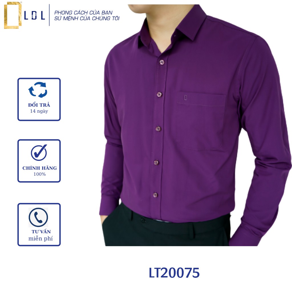 Áo sơ mi nam công sở LDL, sơ mi nam trơn ngắn tay dài tay cao cấp, chất liệu bamboo | BigBuy360 - bigbuy360.vn