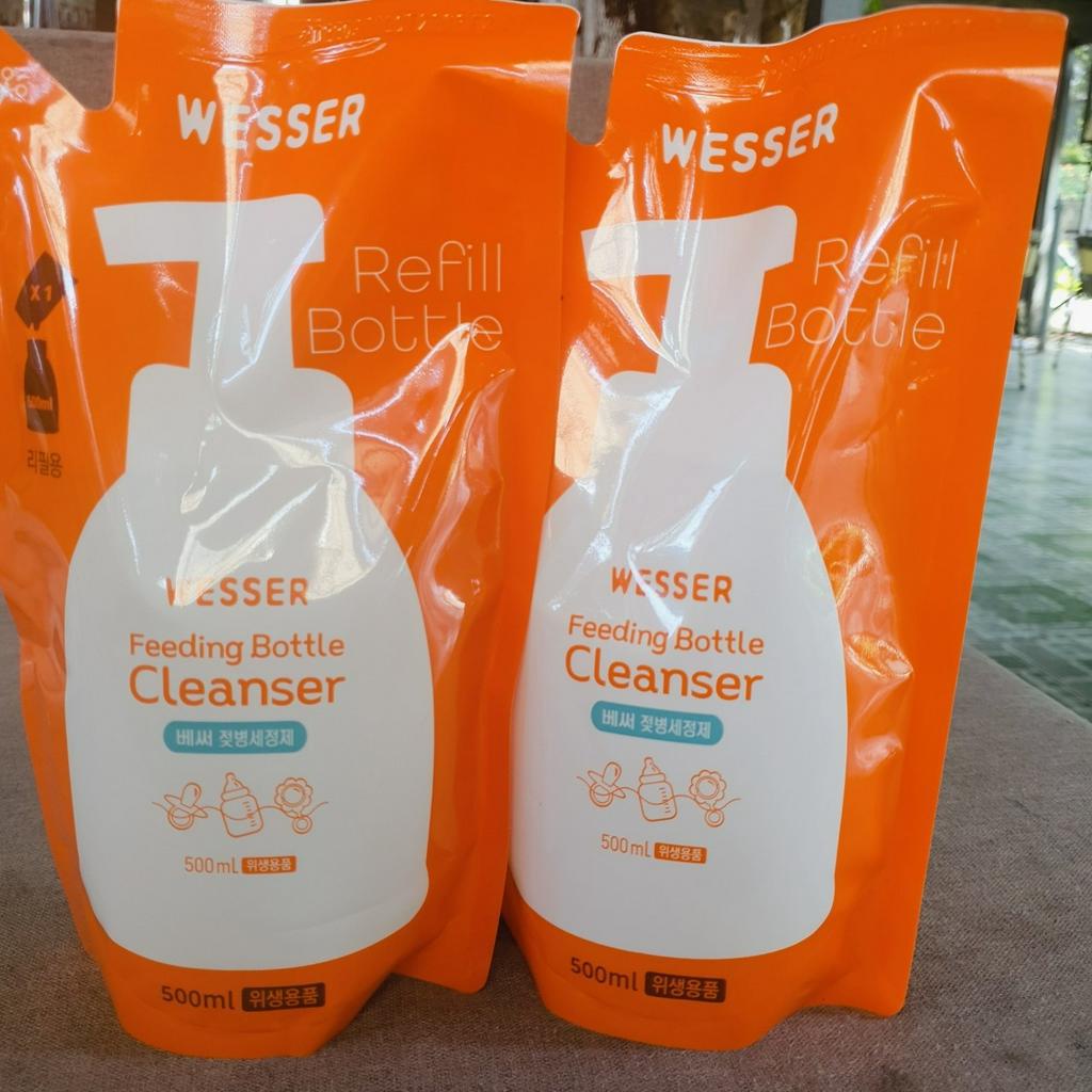 NƯỚC SÚC GÓI BÌNH SỮA WESSER CHAI VÀ TÚI 500ML