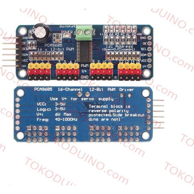 Mô Đun Điều Khiển Động Cơ Servo Pca9685 16 Kênh 12 Bit Pwm