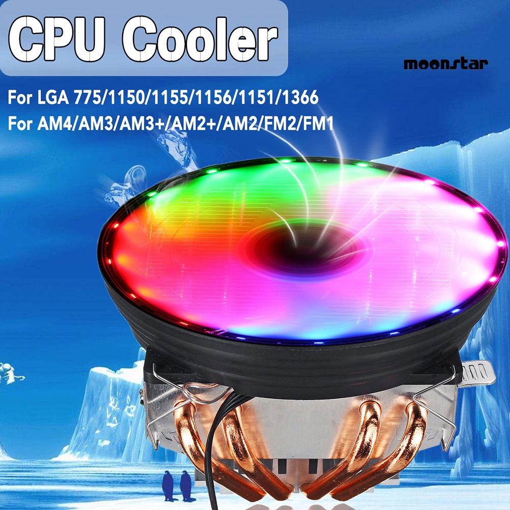 Quạt Tản Nhiệt 4 Cánh 120mm Có Đèn Led Rgb Cho Intel Lga 1155 / 1151 / 1150 / 1366 Amd