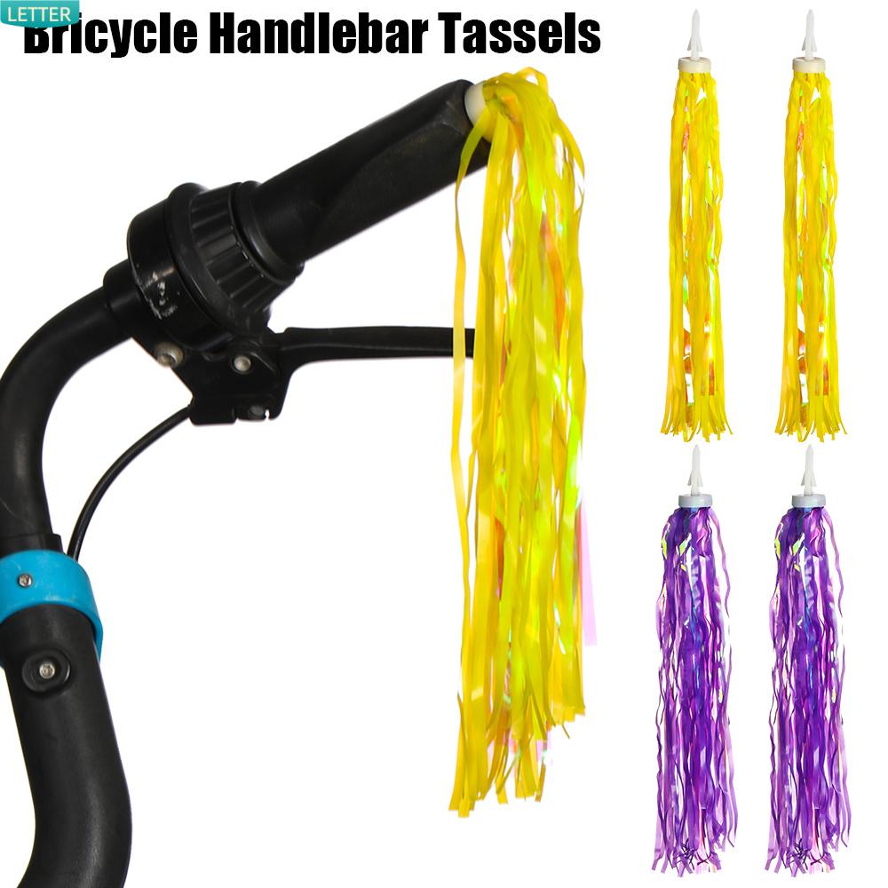Set 2 Dây Tua Rua Nhiều Màu Trang Trí Tay Lái Xe Đạp/Xe Máy Scooter Cho Bé