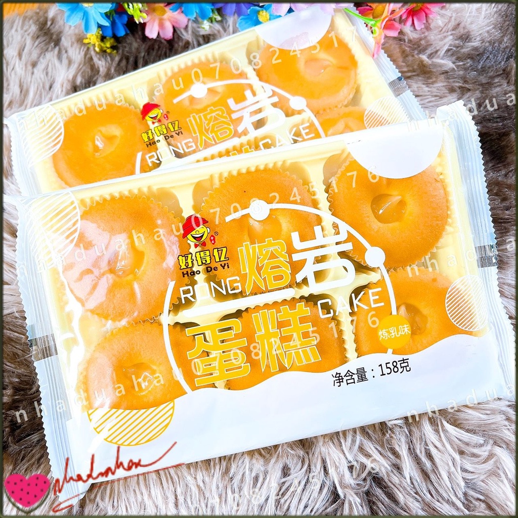 Bánh bông lan tươi phomai/nho khô Laobeilings Hongkong gói lớn 6 cái 168gam
