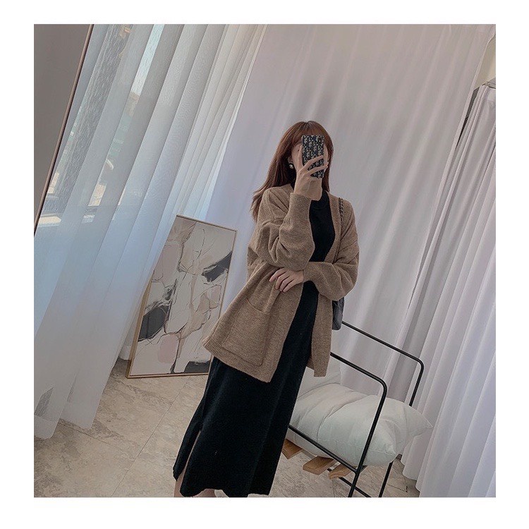 Sét váy 3 lỗ váy xuông 3 lỗ và cadigan-6C0T