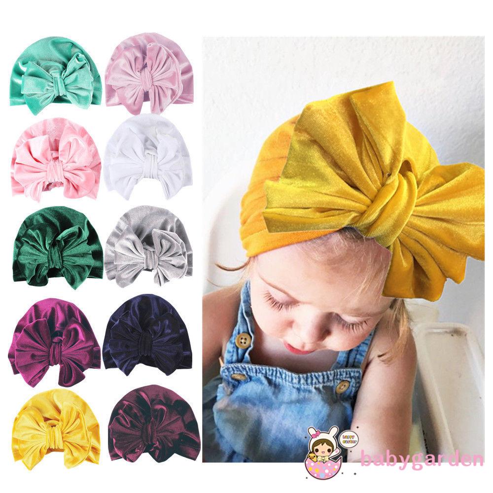 Mũ Beanie Thắt Nơ Dễ Thương Cho Bé Gái