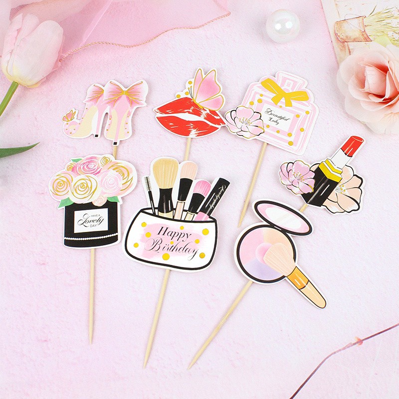 Combo 2 set giấy hoa và bộ trang điểm ép nhũ-Q6556