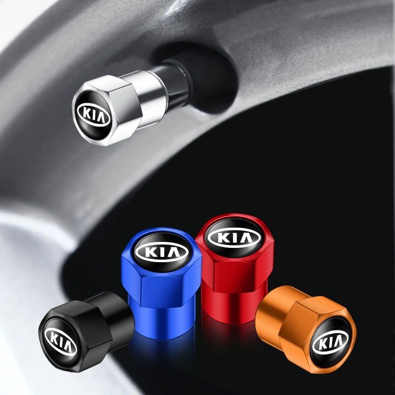 Bộ 4 Nắp Van Bánh Xe Hơi Bằng Nhôm Chống Bụi Cho Kia Spectra Mbang Sportage Picanto RIO