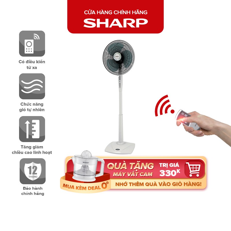 Quạt Đứng Sharp PJ-S40RV-WH Hàng Malaysia Áp dụng tiêu chuẩn RoSH