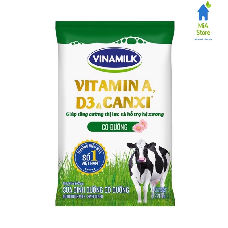Sữa tươi tiệt trùng Vinamilk có đường 220ml