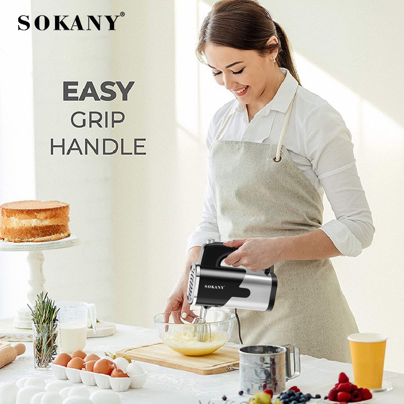 Máy đánh trứng, máy đánh bột cầm tay SOKANY SK6621 800W có 5 tốc độ có thể điều chỉnh