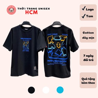 Áo thun Nowsaigon Puzzle - Áo thun oversize nam nữ AL82