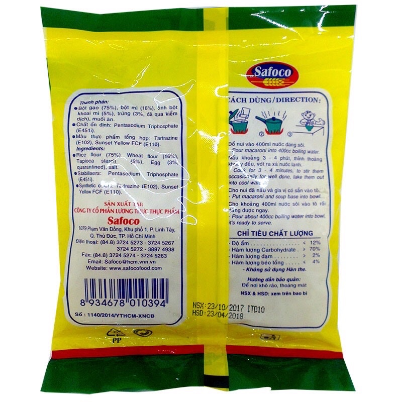 Nui Nấu Ăn Liền 60g-Safoco