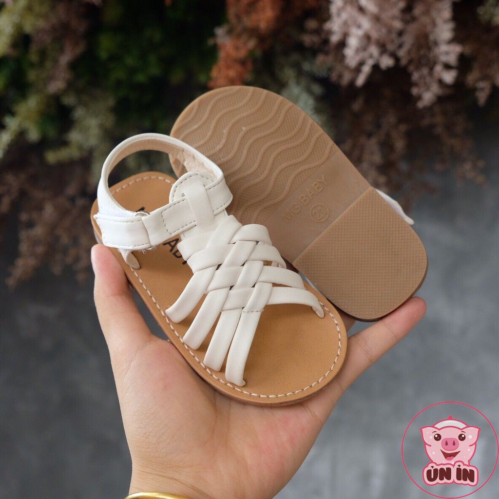 Dép cho bé gái - Giày sandal quai chéo chất da PU siêu mềm chắc chắn cho bé hàng chính hãng MG Baby V533