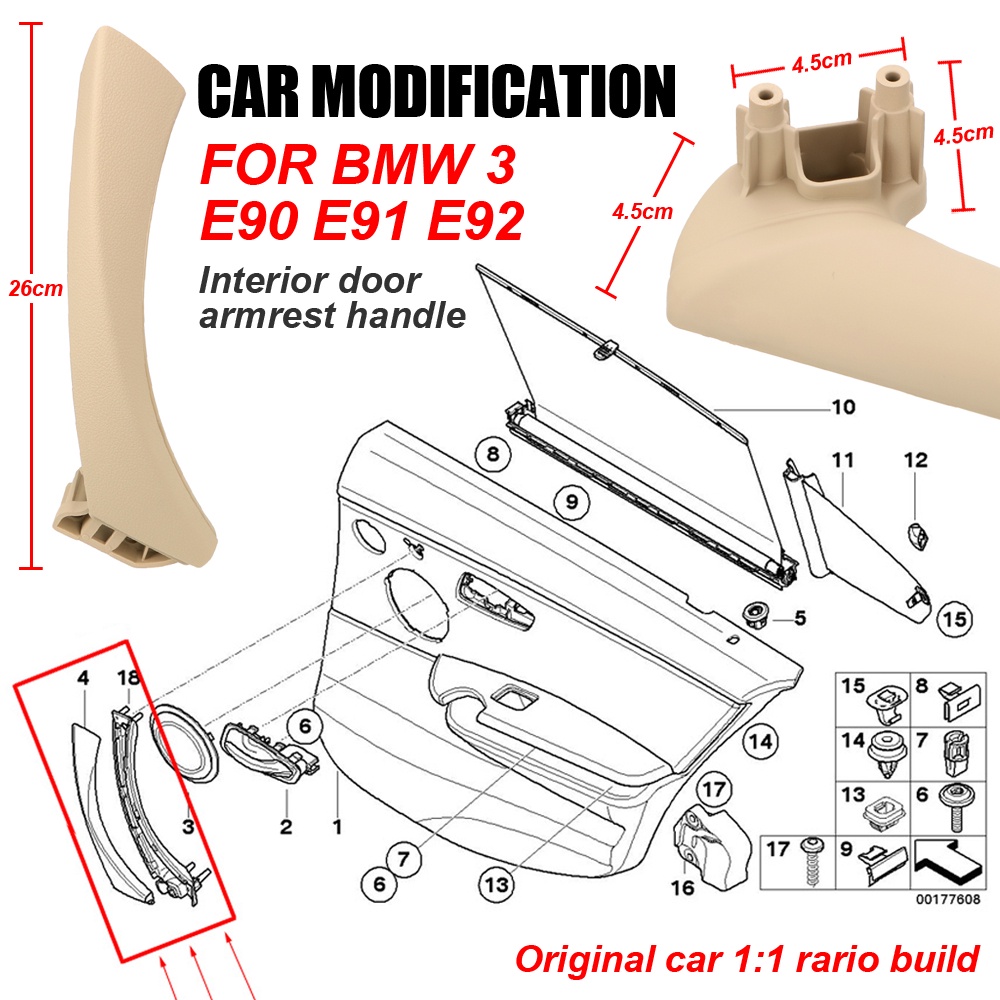 Tay Nắm Cửa Trong Xe Hơi Thay Thế Cho BMW 3 series E90 E91 E92 316 318 320 325 328i 2004-2012
