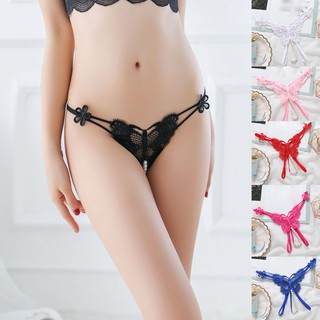 Quần lót dây G-string xuyên thấu đính ngọc trai quyến rũ