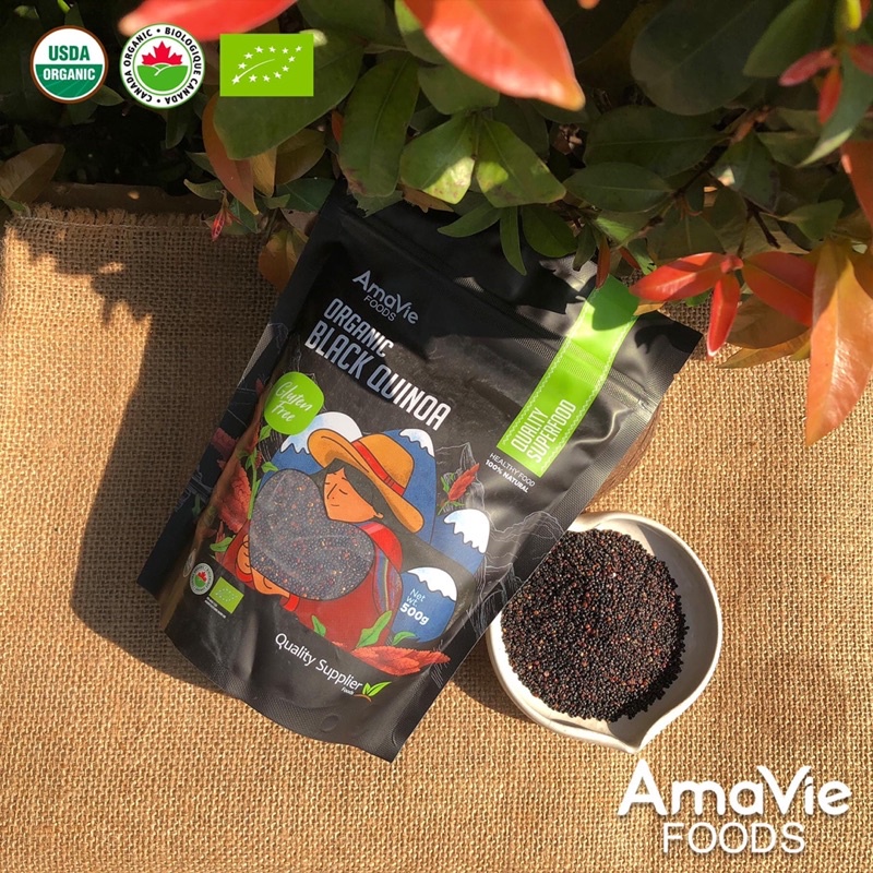 Hạt diêm mạch quinoa đỏ/đen hữu cơ Amavie Foods