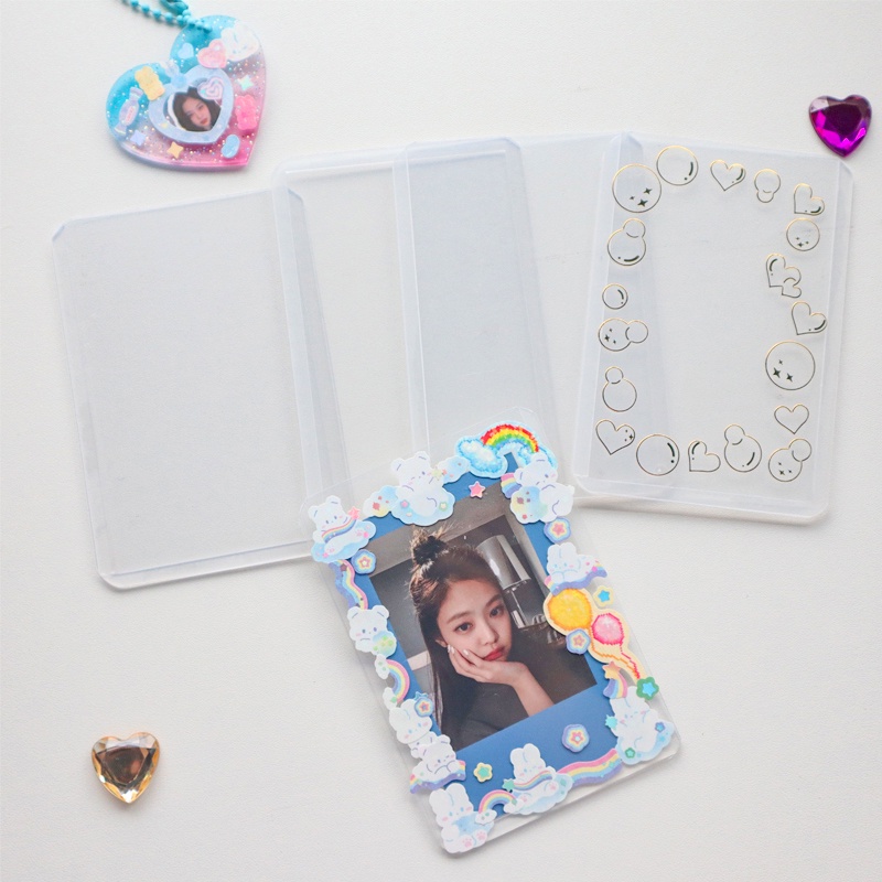 Bộ 10 Tấm Bọc Thẻ Trong Suốt Bằng PVC Dày Nhỏ Gọn Chống Nước Cho Học Sinh Ốp