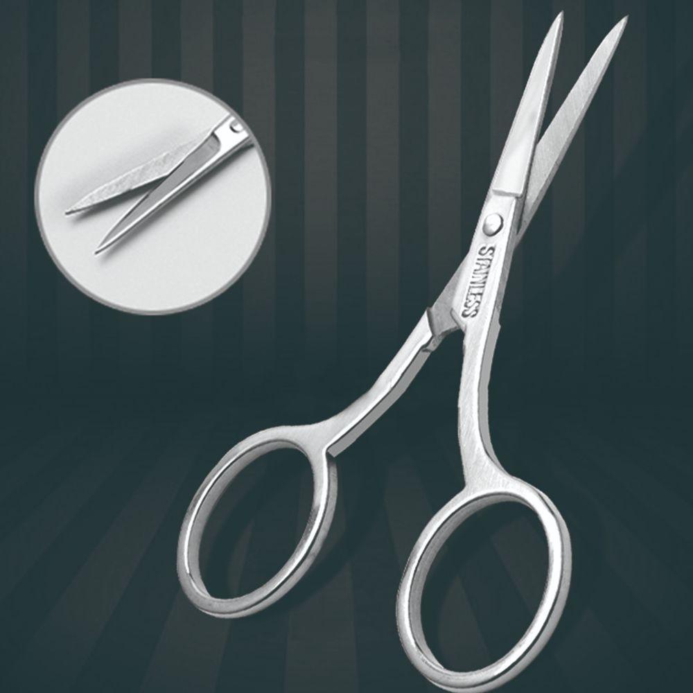 Kéo mũi nhọn cắt tỉa lông mũi/ lông mày/ lông mi/ lông mặt trang điểm tiện lợi bằng inox nhiều màu