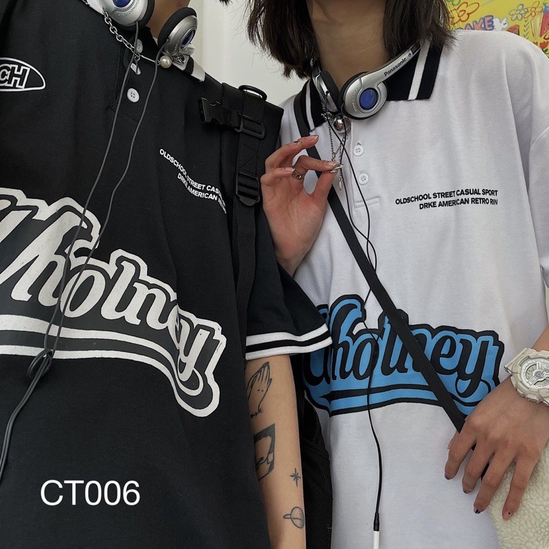 CT006 - ÁO THUN CỔ TRỤ IN CHỮ WHONLEY