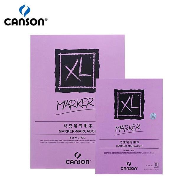 Giấy Canson XL vẽ chì, dạ marker, nước (dòng có nét đứt)