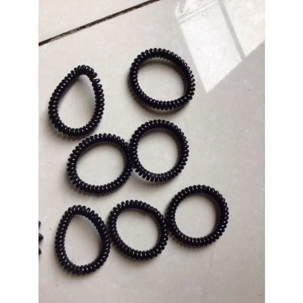 Dây buộc tóc lò xo, dây buộc tóc nhựa xoắn đen - Hàng đẹp dày