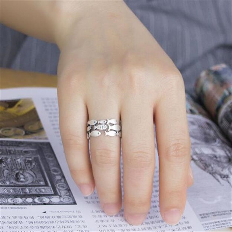 Nhẫn Mạ Bạc 925 Hình Cá Dễ Thương CR027