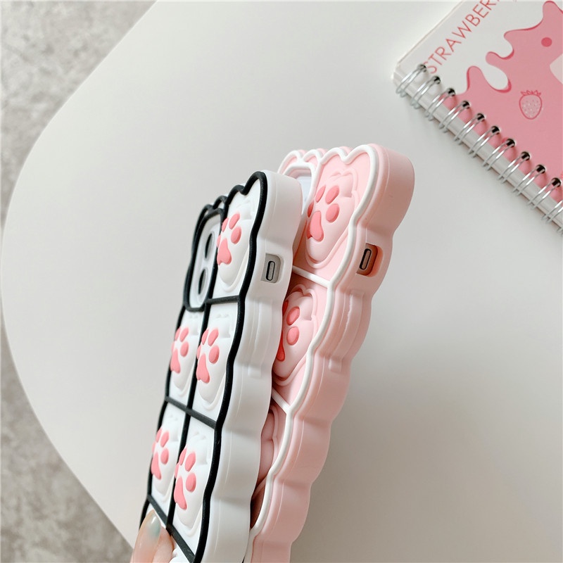 Ốp Điện Thoại Silicon Họa Tiết Chân Mèo Dễ Thương Cho iphone 11 Pro Max 11Pro 12Pro Max iphoneX XS XR 7 8 6 7Plus | BigBuy360 - bigbuy360.vn