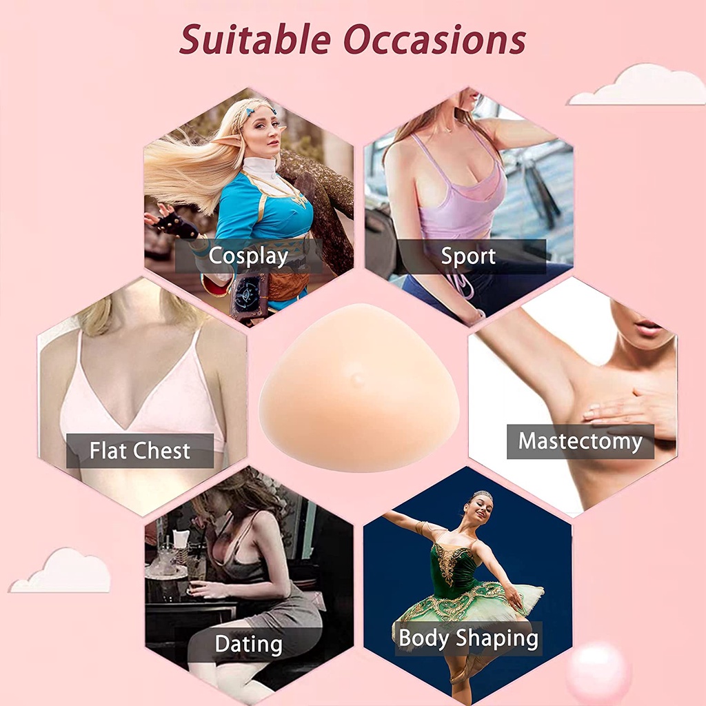 1 Miếng Đệm Nâng Ngực Bằng Silicone Hình Tam Giác Cho Nữ