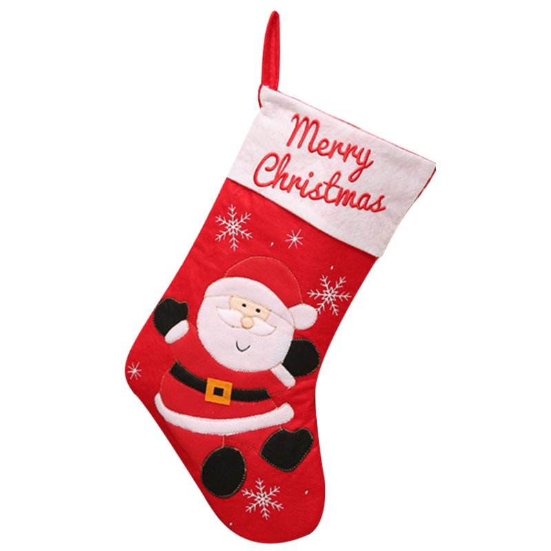 Tất Đựng Quà Giáng Sinh &amp; Năm Mới Thêu Hình Ông Già Noel &amp; Tuần Lộc