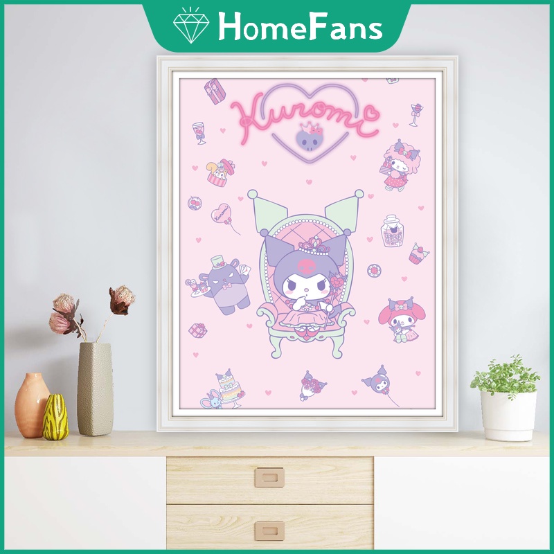 Bộ Tranh Đính Đá 5D Tự Làm Họa Tiết Hoạt Hình 40x50cm Trang Trí Nhà Cửa