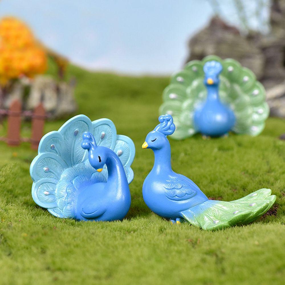 YIYU Mô Hình Con Công Bằng Nhựa Resin Thu Nhỏ Dùng Trang Trí Nhà Cửa