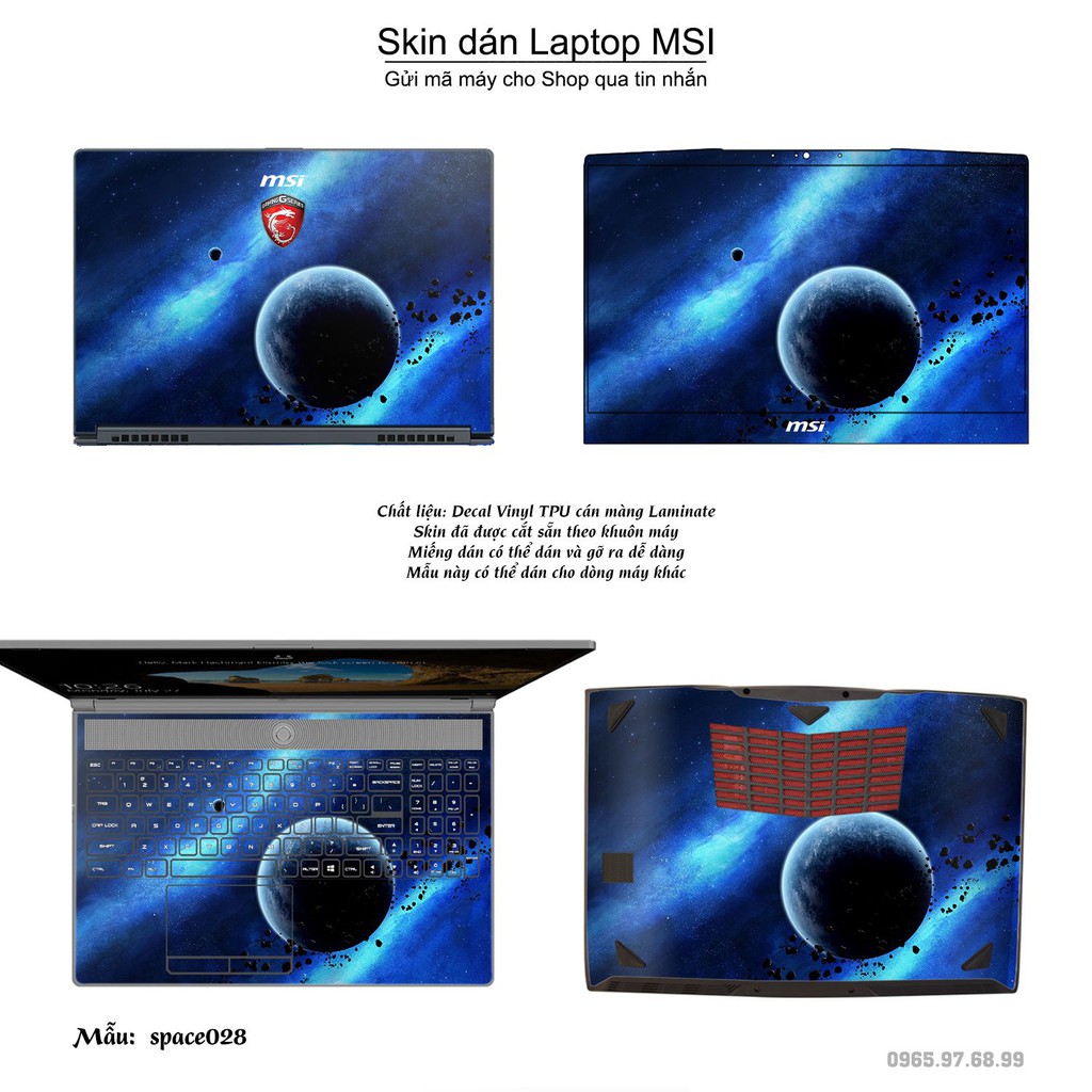 Skin dán Laptop MSI in hình không gian _nhiều mẫu 5 (inbox mã máy cho Shop)