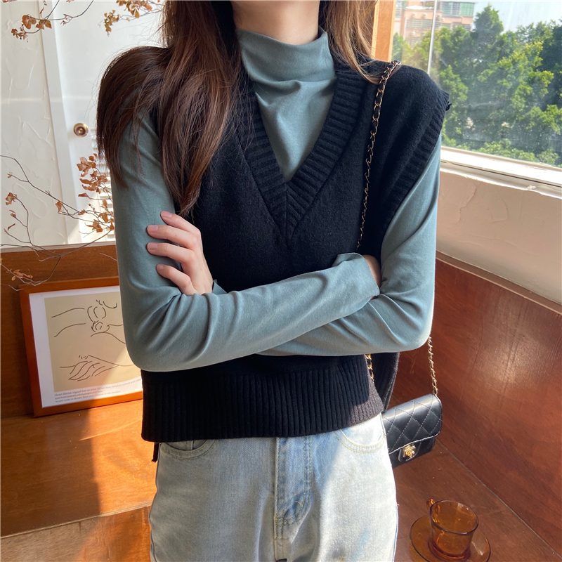 Korean style loose sweater V-neck school wind knit vest | BigBuy360 - bigbuy360.vn