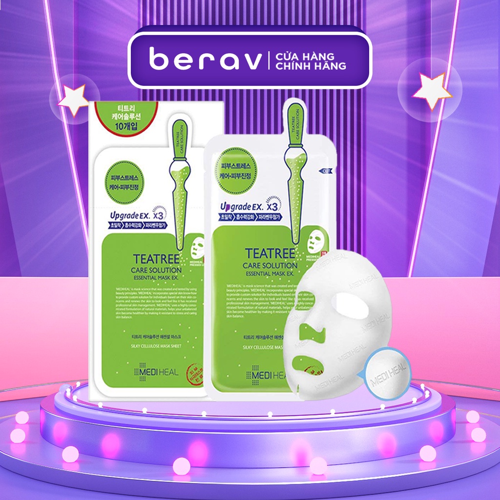 Combo 10 Mặt Nạ MEDIHEAL TEATREE Care Solution Essential Mask Tràm Trà Giảm Mụn 24mlx10