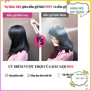 Bình xịt gội đầu khô ISSY, Hàng Nội Địa-Dầu gội đầu khô issy nhỏ gọn tiện lợi giá rẻ 150 ml