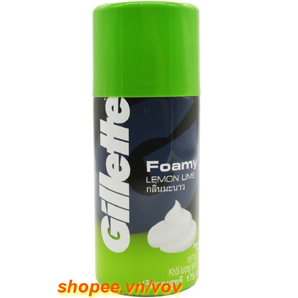 Bọt cạo râu Gillette Foamy Lemon Lime 175ml 100% chính hang, vov cung cấp và bảo trợ.