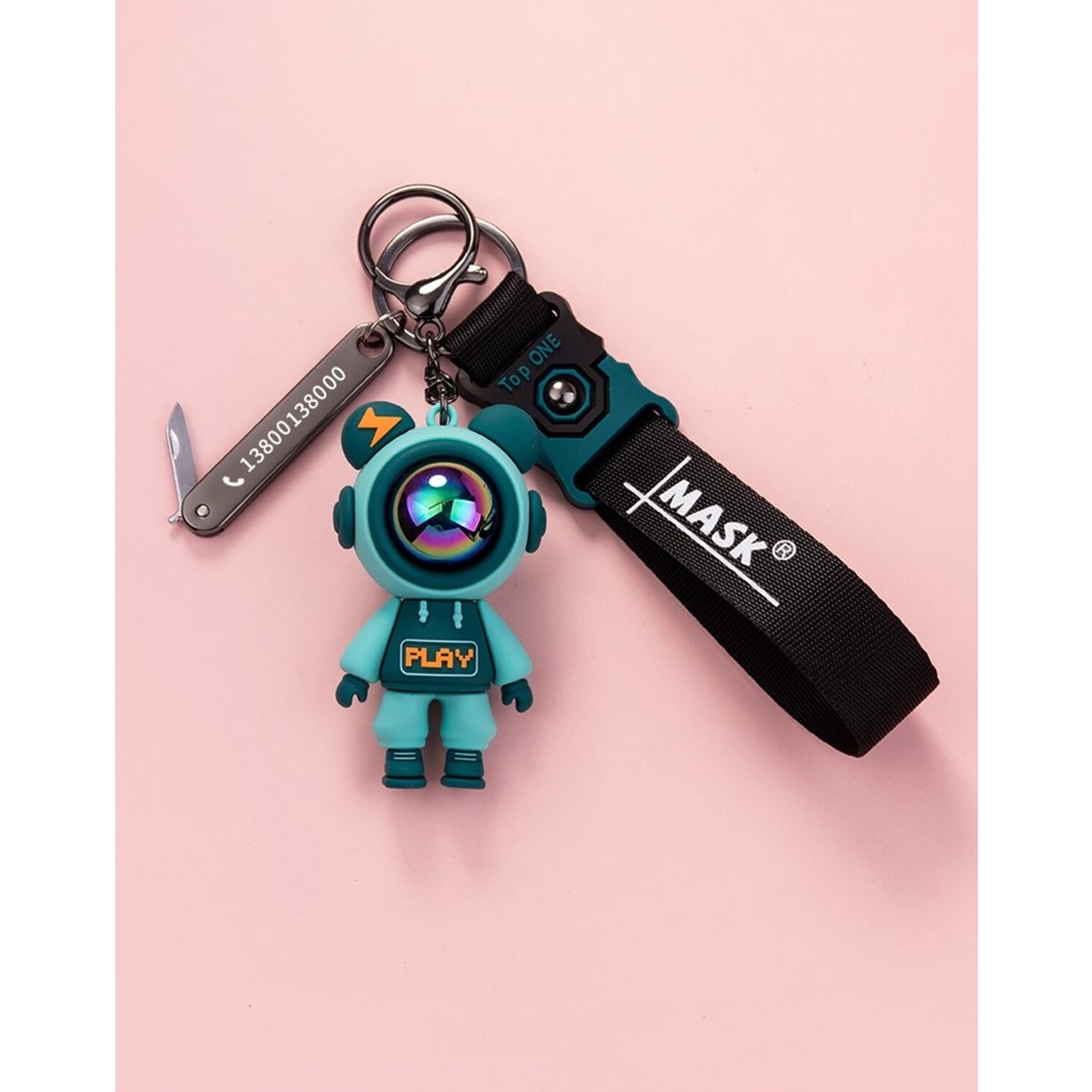 Móc khóa cute PUN ô tô anime màu đen xanh chết liệu cao su nhựa siêu bền - Móc Khoá Astro