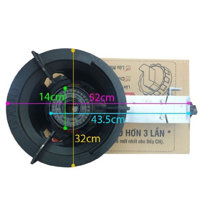 [Mã 267ELSALE hoàn 7% đơn 300K] Bếp gas công nghiệp GaDo 6G/6T kèm Van Dây - Hàng Chính Hãng