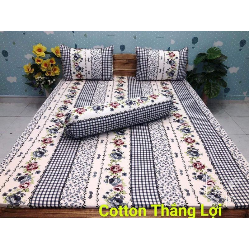 bộ drap Cotton Thắng Lợi 1m2 -chát với shop để chọn mẫu mới nhất