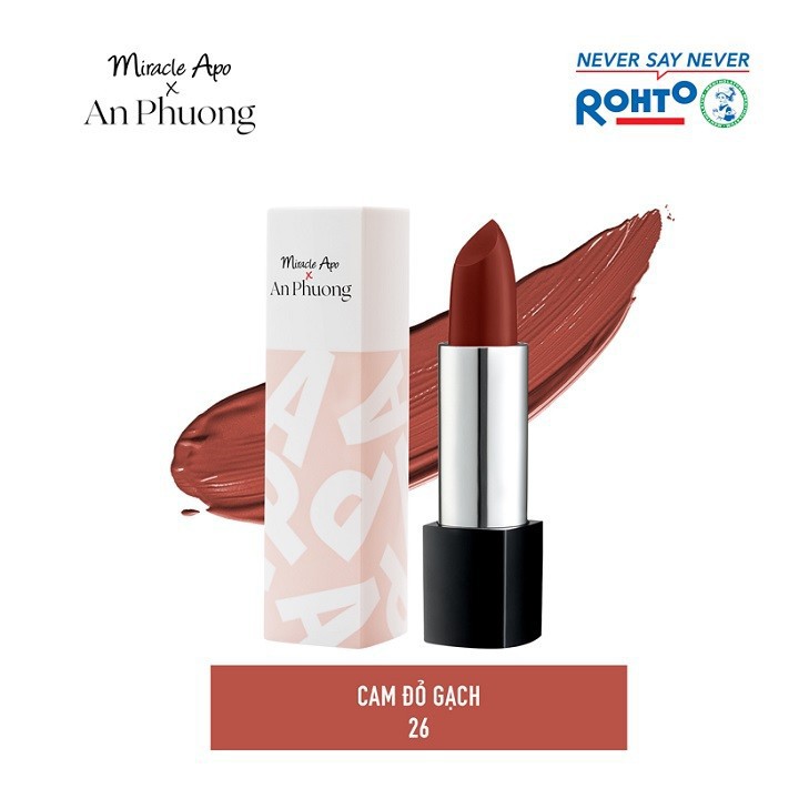 Son thỏi Miracle Apo x An Phương Holiday Collection Lipstick 26 4g - Cam Đỏ Gạch .