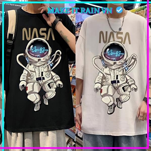 SALE Áo Thun Tay Lỡ Unisex NASA Make It Rain VN, Áo Phông Nam Nữ Form Rộng, có hình ảnh video thật A54