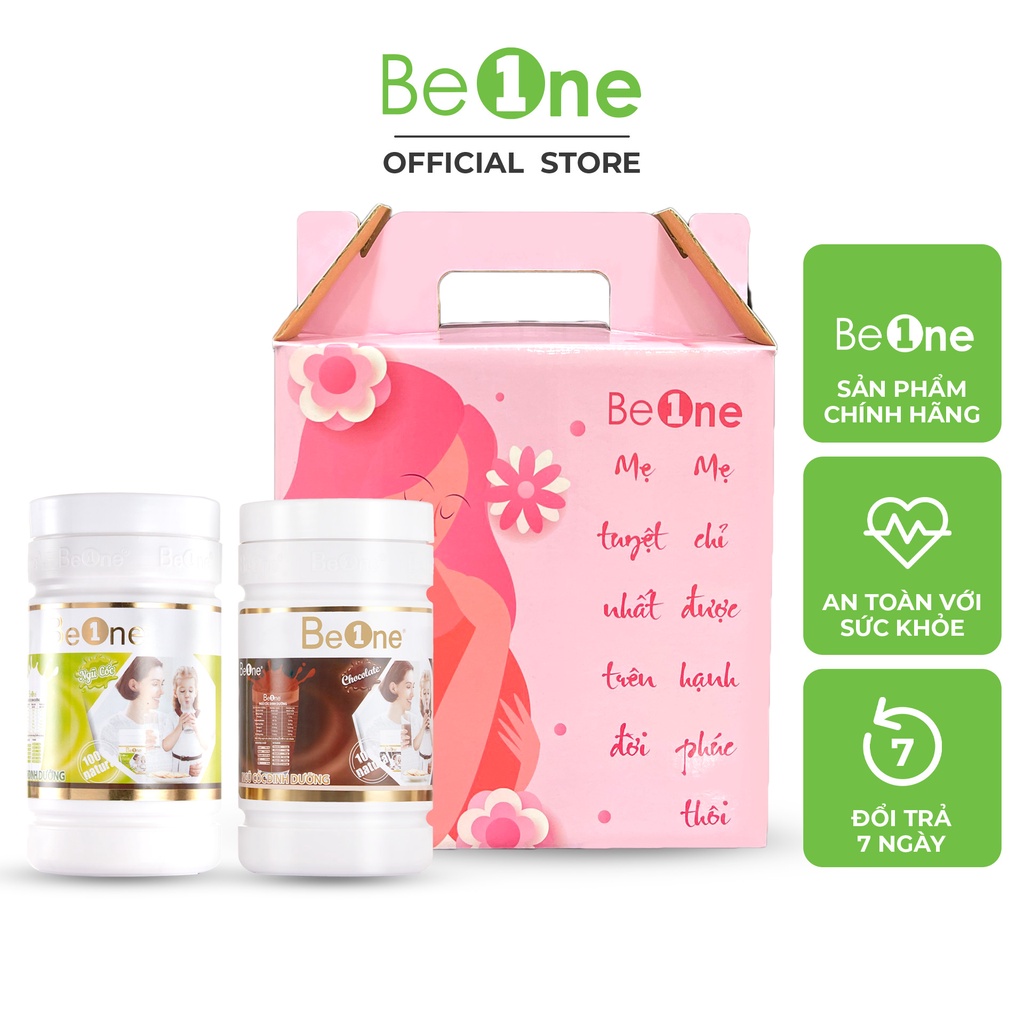 Combo 2 hộp Bột ngũ cốc dinh dưỡng BEONE giảm cân, tăng cân, lợi sữa 2 vị hộp 500gr