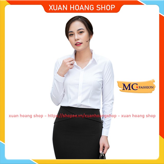 Áo Sơ Mi Trắng Nữ Công Sở Đẹp Mc Fashion, Tay Cộc, Dài, Lửng, Lỡ, Size Đủ, Chất Vải Mát, Co Giãn Nhẹ, A0074