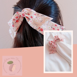 Cột tóc scrunchies nơ 2 tầng hoa nhí Bow Scrunchies - Nhím màu Tím