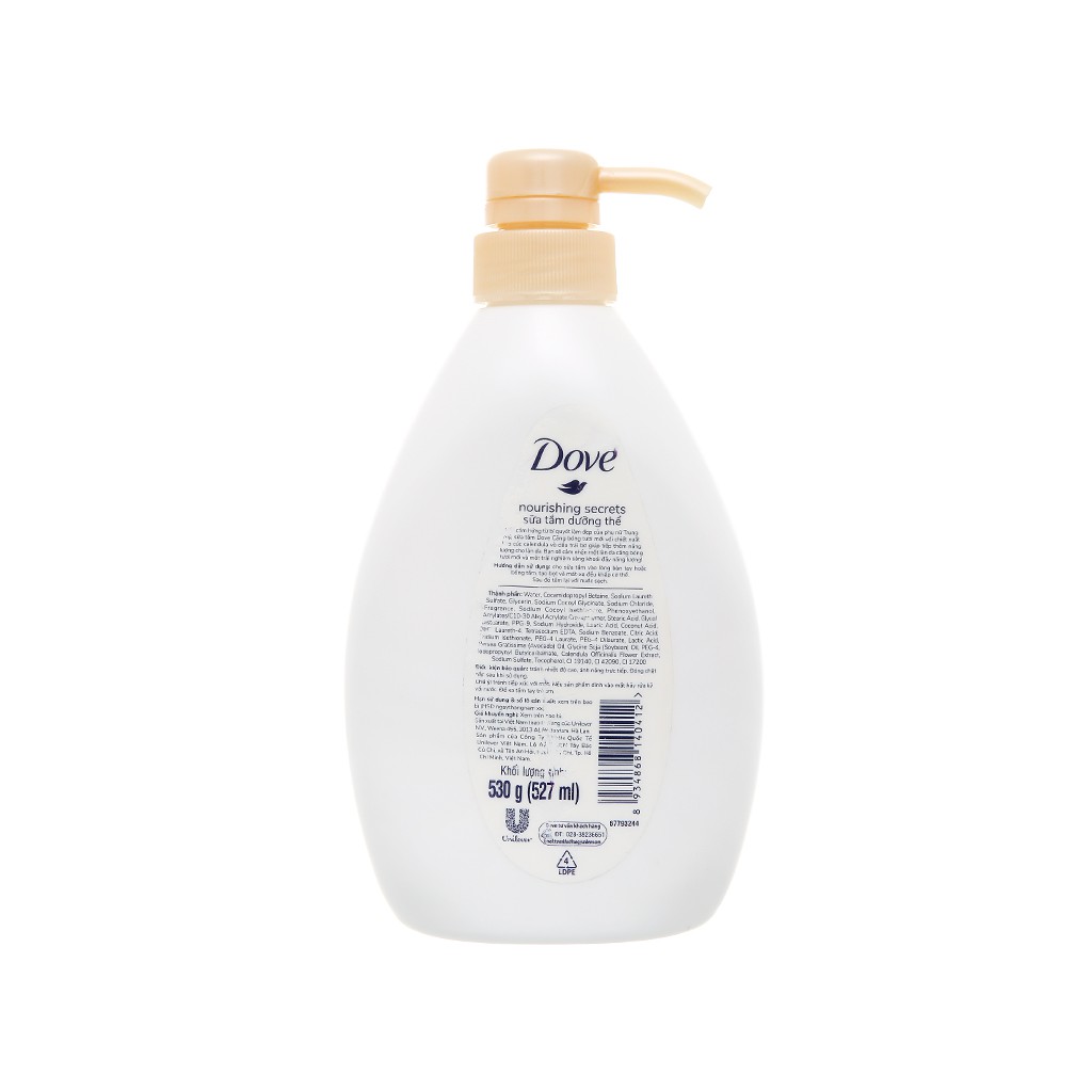 Sữa tắm dưỡng thể Dove dầu trái mơ và hoa cúc 527ml