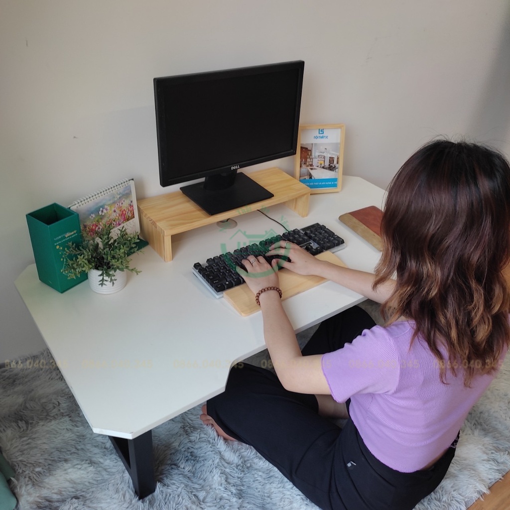 Bàn làm việc gaming gấp gọn học tập ngồi bệt, Bàn gaming gấp thấp kích thước lớn chân sắt chữ U phủ sơn tĩnh điện