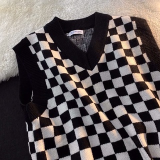 Áo Gile Len kẻ Caro Checkerboard Gile