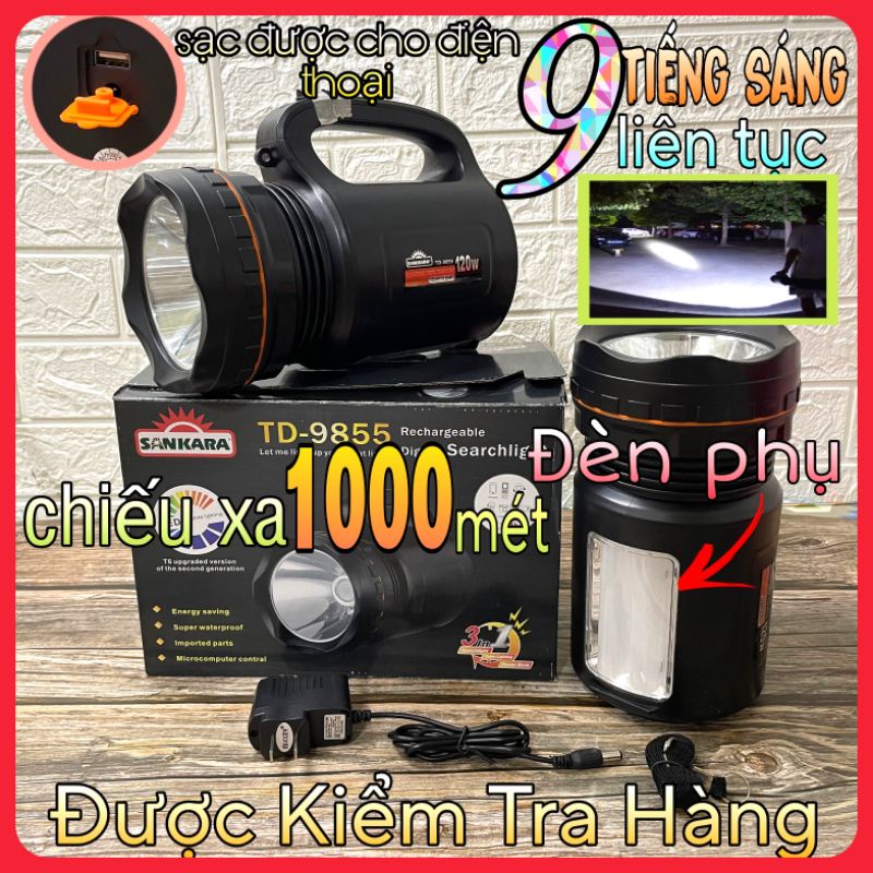 Đèn Pin Siêu Sáng Minghuo T6 - 60w ,T9 -120w Cao Cấp loại To công suất lớn chiếu xa Hơn 1000m