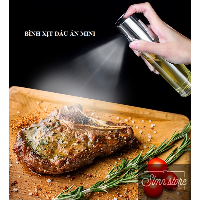 Bình xịt dầu ăn phun sương 100ml cho nồi chiên không dầu chai thủy tinh cao cấp, bình xịt dầu ăn cho đồ nướng.SD2.Xitdau
