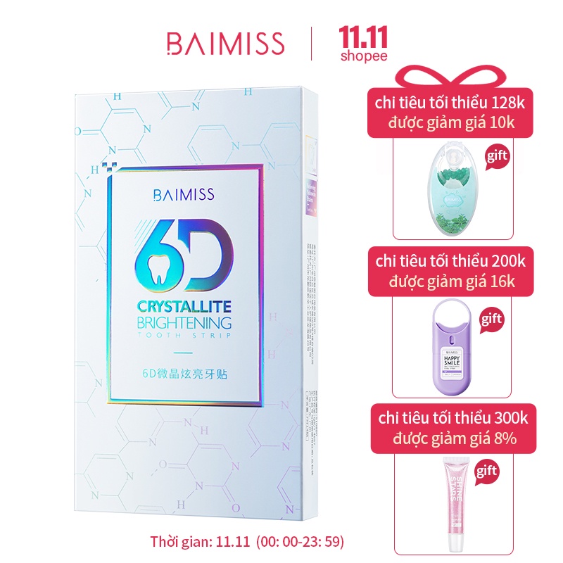 Miếng Dán Trắng Răng BAIMISS Nhanh Chóng Loại Bỏ Vết Ố Vàng Tiện Dụng